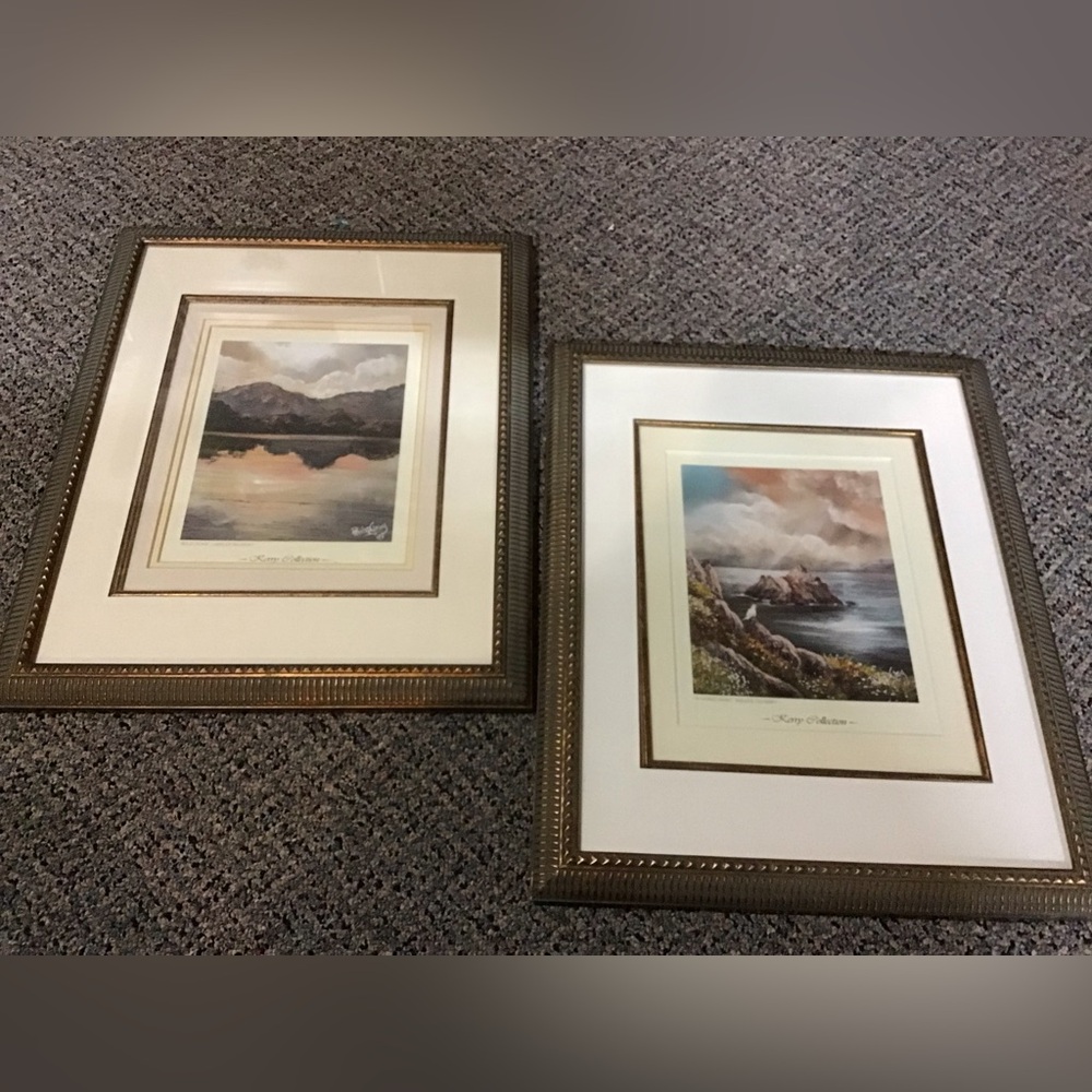 PHILIP GRAY 97 LOT OF 2 PRINTS ARTWORK FRAMED GUC VINTAGE KERRY COLLECTION 11x14